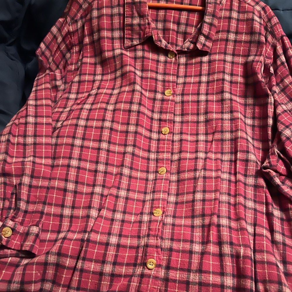 Plus size button shirt.